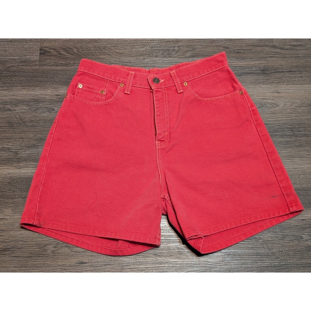 Levis 560 High Waisted Red Denim Shorts Made in USA 37560-0878 Womens 28? READ